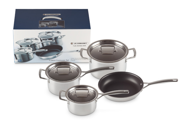 3-ply Zestaw 4 szt. naczyń do gotowania Le Creuset Stal Nierdzewna